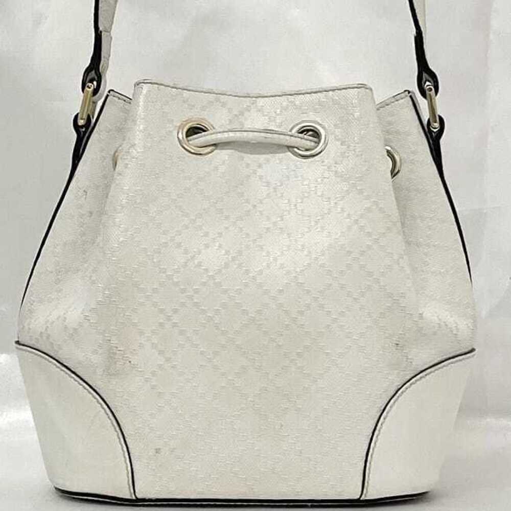 Gucci Bag Logo Leather Crossbody Drawstring White Shoulder Coated Diamante - Picture 4 of 10